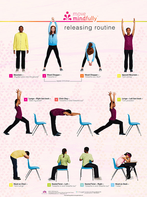 Move Mindfully™ Releasing Poster, Classroom Yoga Poster