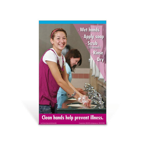 Hand Washing Teen Girl Poster