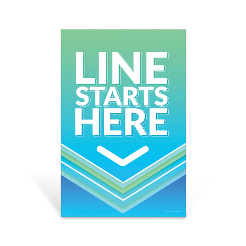 Line Starts Here Social Distancing Sign