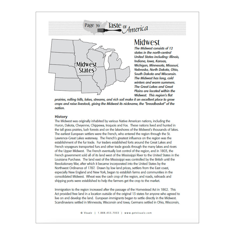 Taste of America Mini-Unit