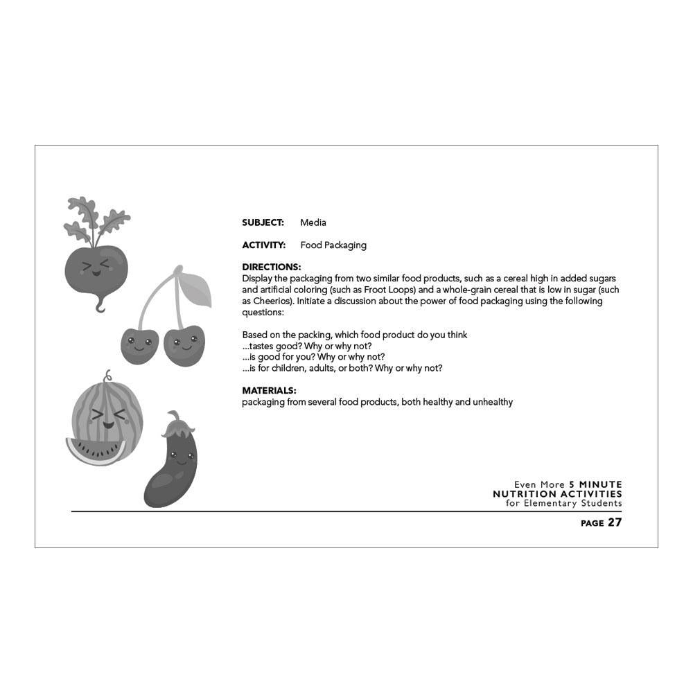 Even More 5 Minute Nutrition Activities for Elementary Students