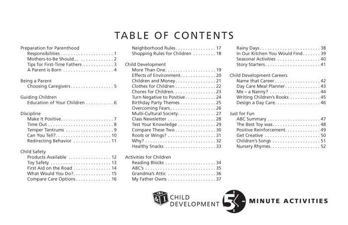 5 Minute Child Development Activities