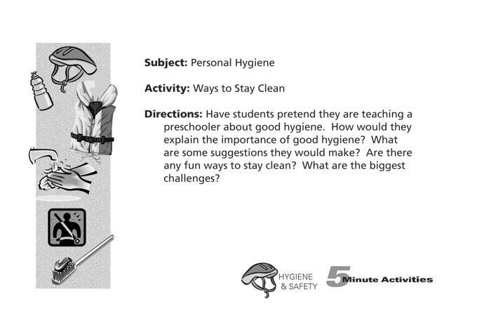 5 Minute Hygiene & Safety Activities for Elementary Students