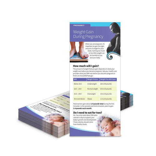 Weight Gain During Pregnancy Education Cards