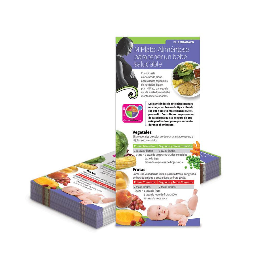 MyPlate: Eat for a Healthy Baby Pregnancy Spanish Education Cards