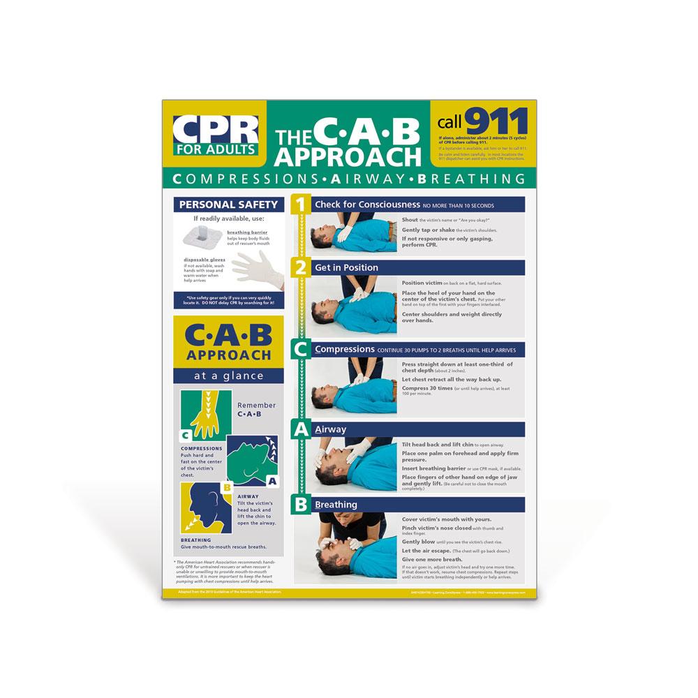 Bacpr Example Poster Adult CPR Poster | Safety Skill | Visualz