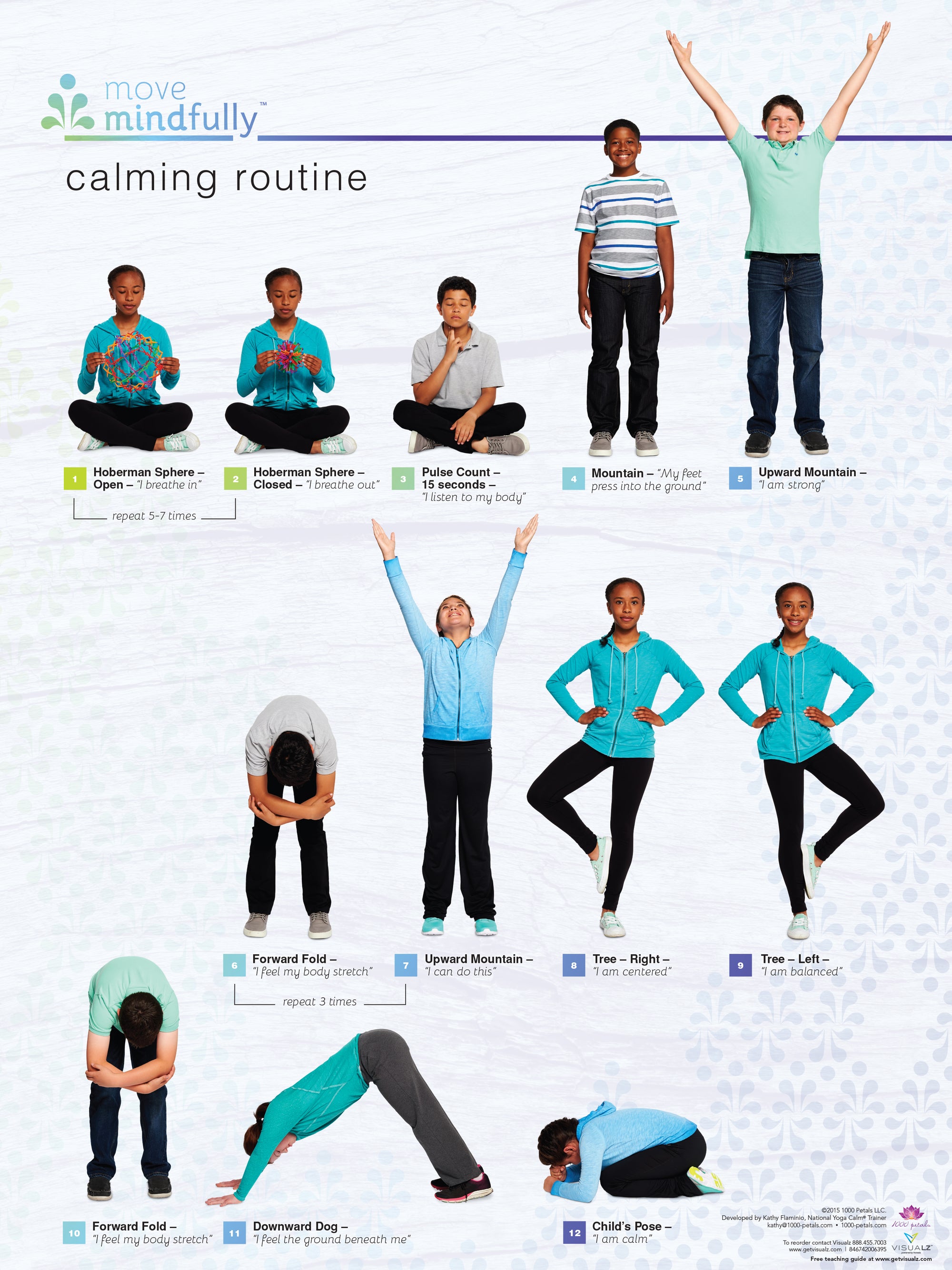 Move Mindfully™ Calming Poster, Yoga Poster