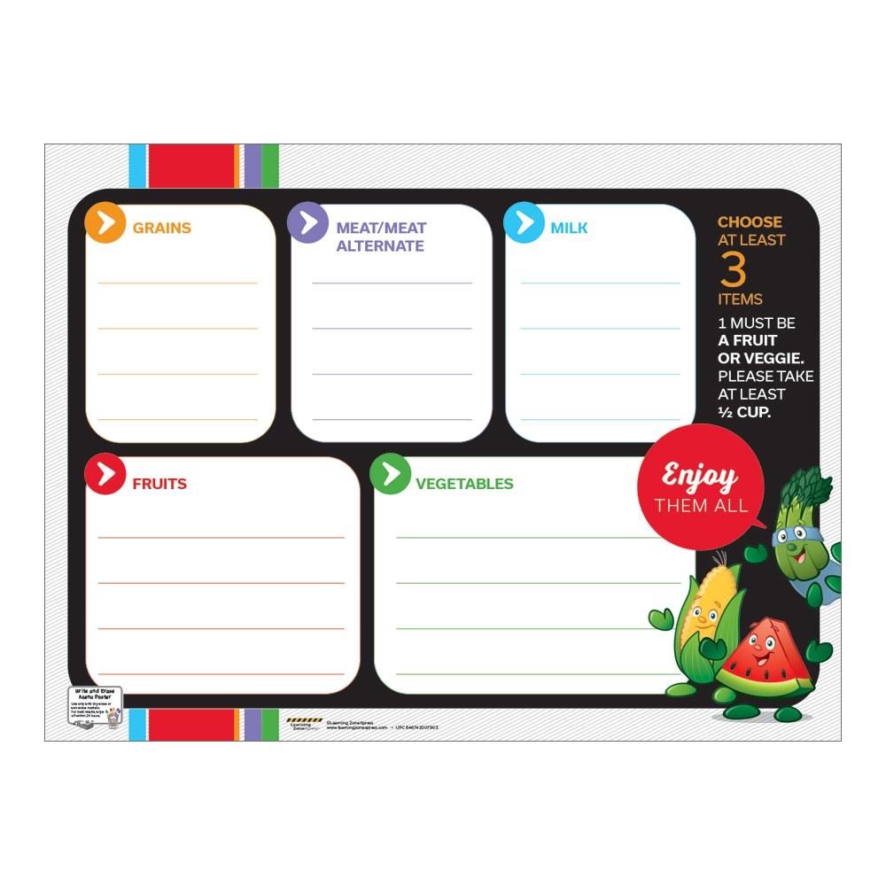 Garden Heroes® Lunch Tray Dry Erase Menu Poster