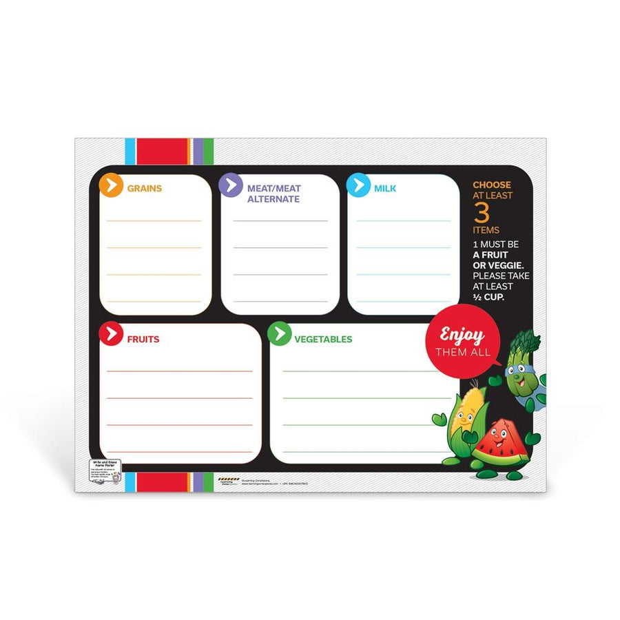 Garden Heroes® Lunch Tray Dry Erase Menu Poster