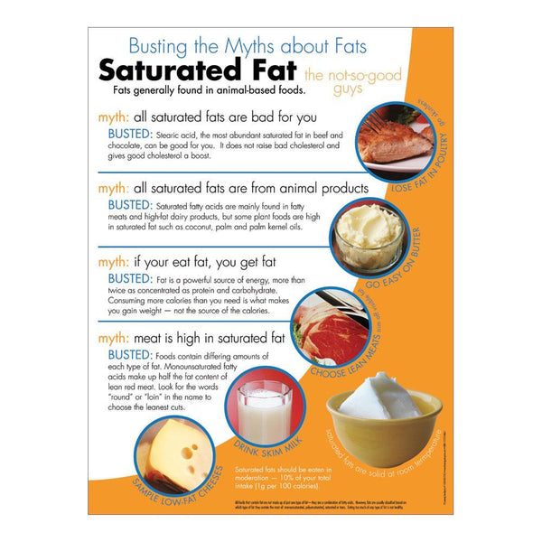 Myth Busters: Saturated Fat Poster | Nutrition Basics | Visualz