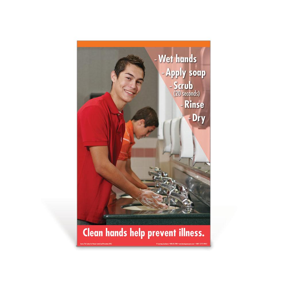 Hand Washing Teen Boy Poster
