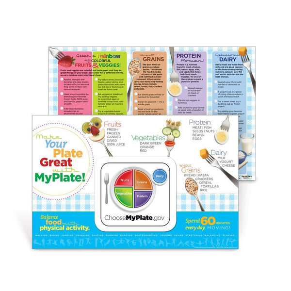 Make Your Plate Great Placemat Handouts | MyPlate Nutrution | Visualz