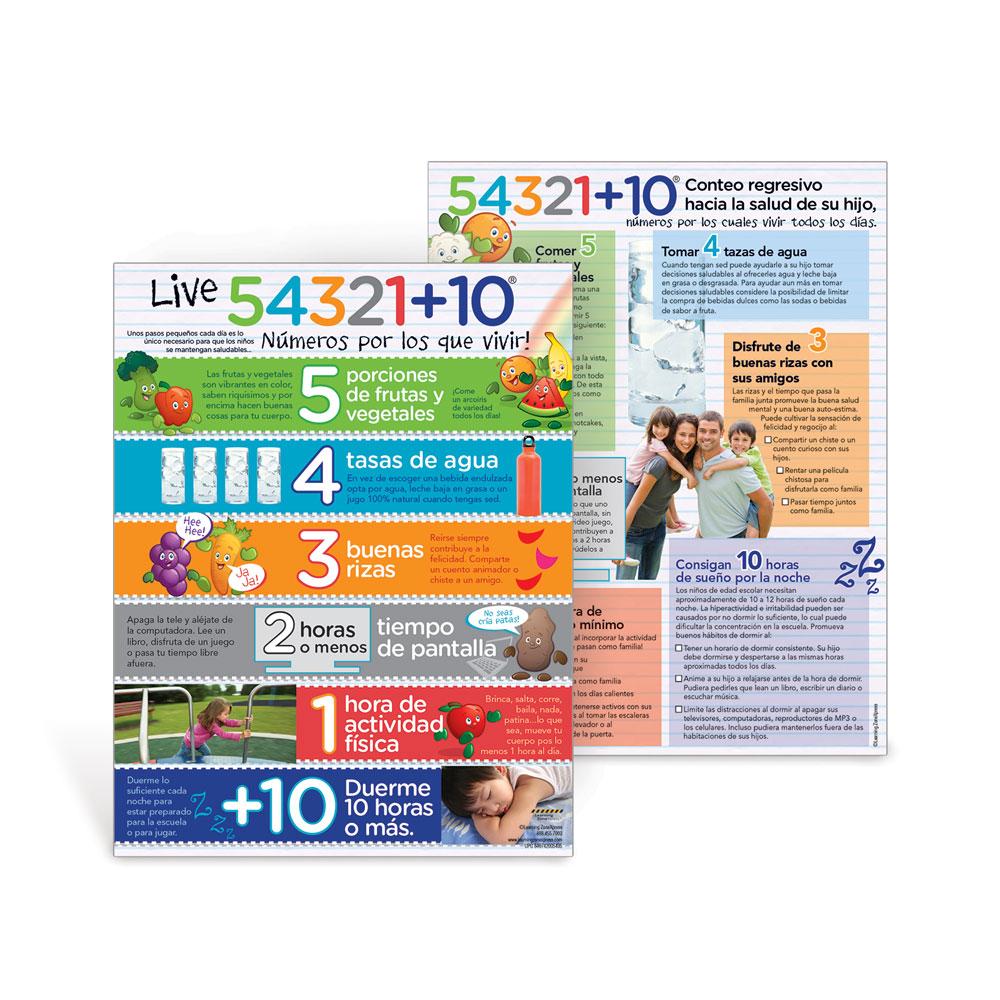 Live 54321+10 for Kids Spanish Handouts