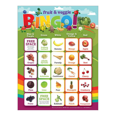 Fruit & Vegetables Bingo Game Card