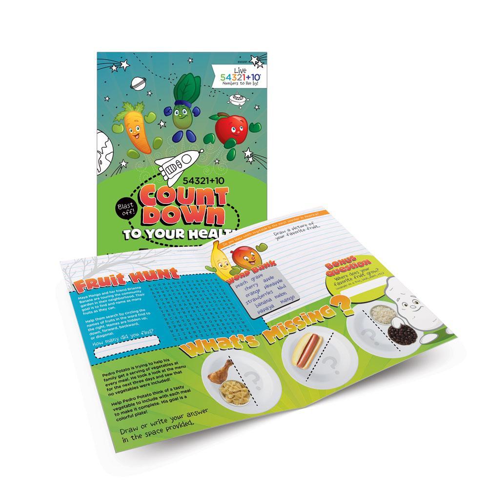 Live 54321+10® Fruits and Vegetables Activity Books