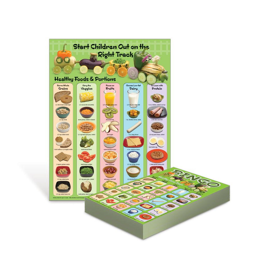 Healthy Food Train Poster and Bingo Game Bundle
