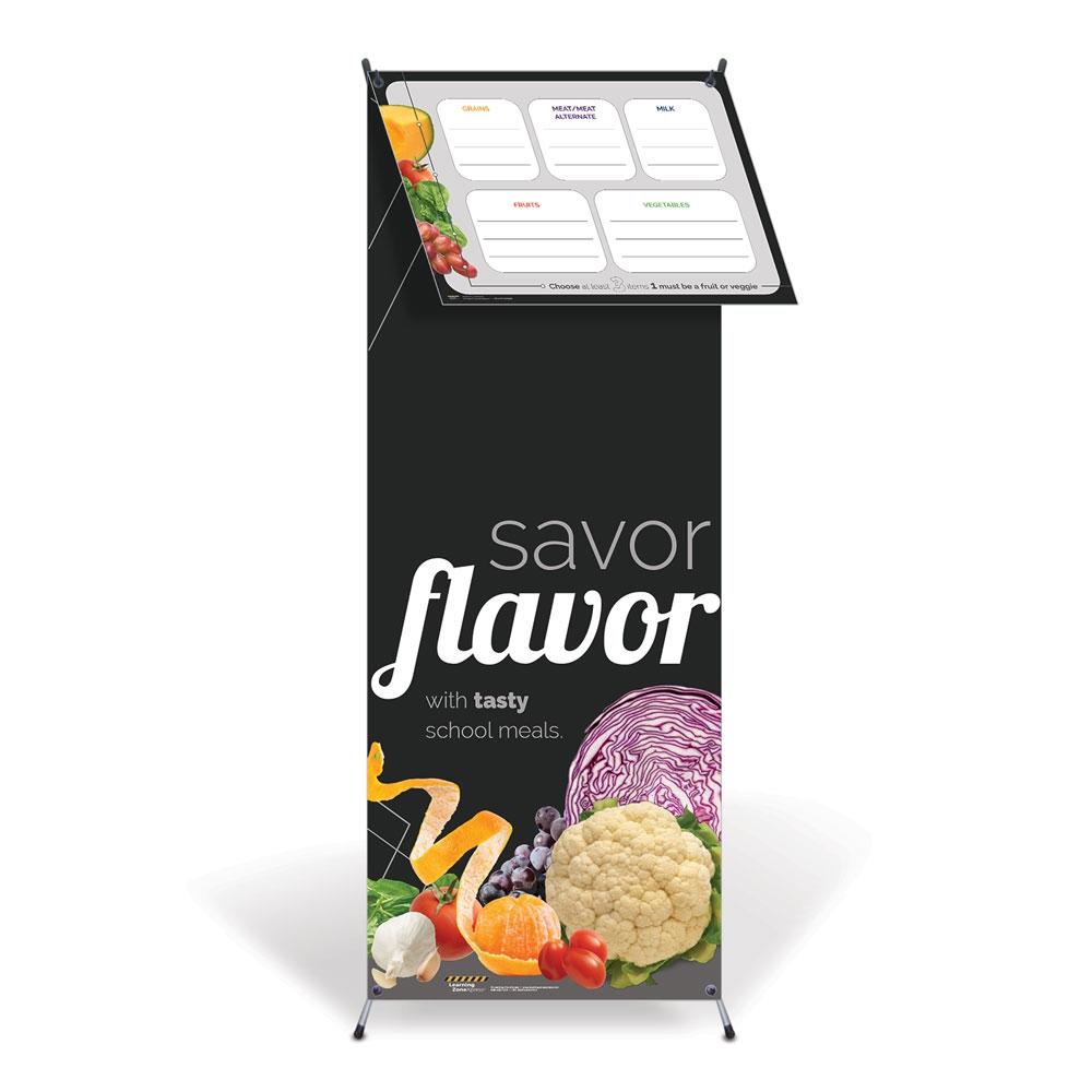 Savor Flavor Vinyl Banner with Stand and Dry Erase Menu Board