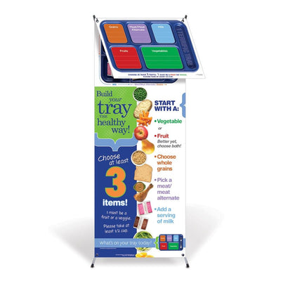 1 Terrific Tray™ Vinyl Banner with Stand and Dry Erase Menu Board