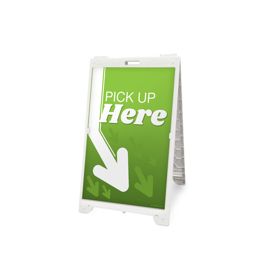 Green Pick Up Here Social Distancing Signicade