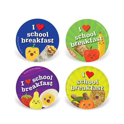 I heart School Breakfast Stickers