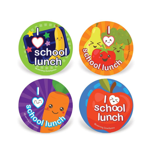 I Heart School Lunch Stickers