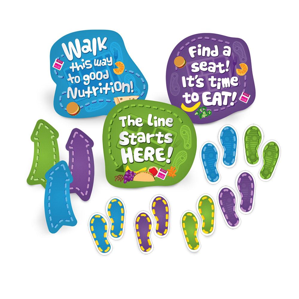 Cafeteria Directional Floor Decals Set