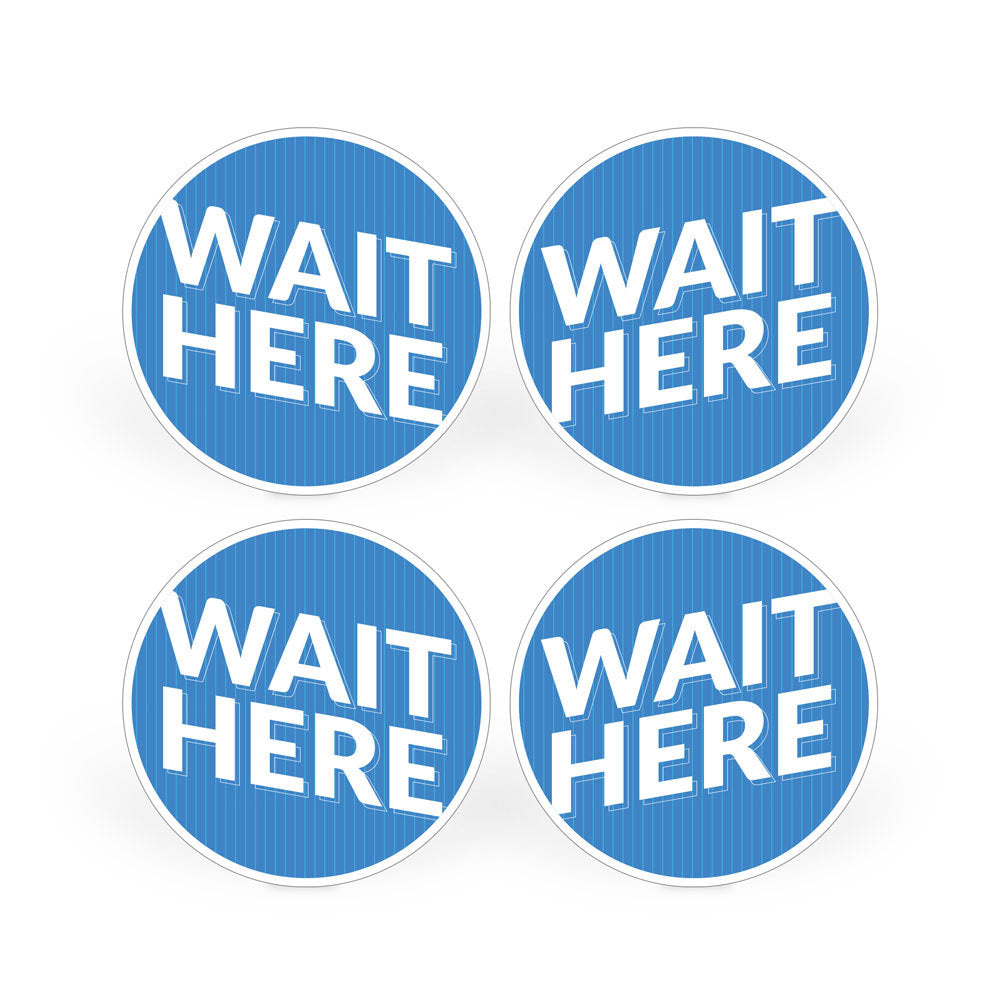 Wait Here Social Distancing Floor Decals