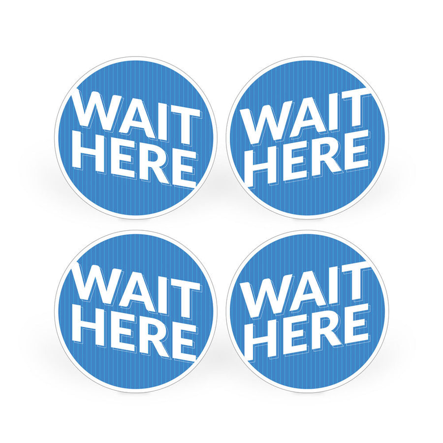 Wait Here Social Distancing Floor Decals