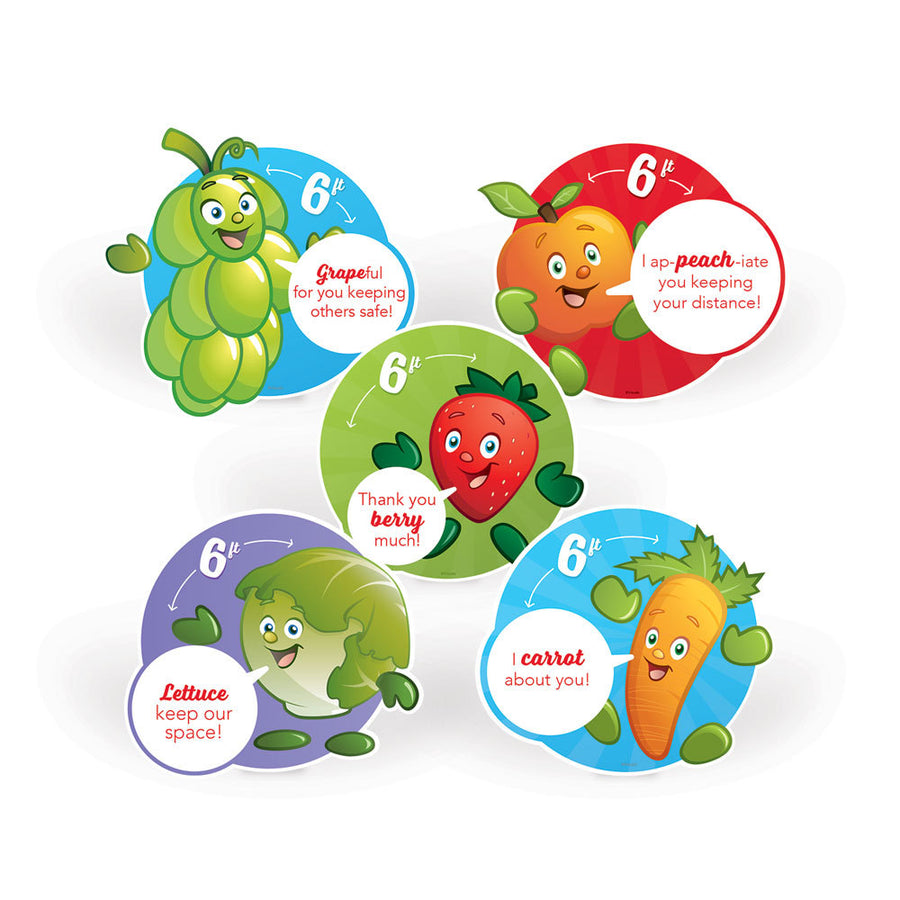 Garden Heroes® Fruit and Veggie Social Distancing Floor Decal Set