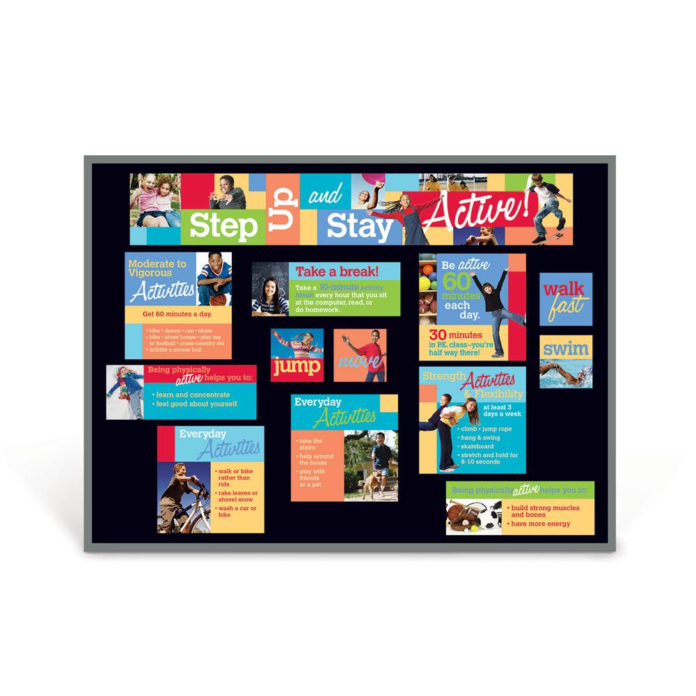 Step Up and Stay Active Bulletin Board Kit - Visualz