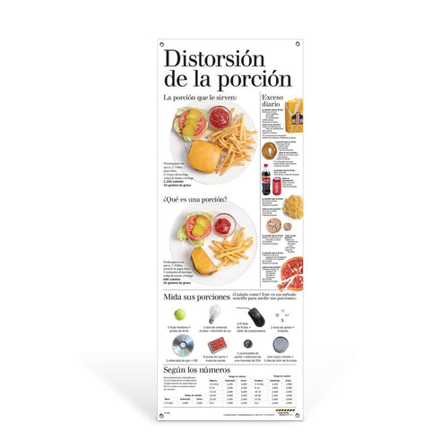 Portion Distortion Spanish Vinyl Banner