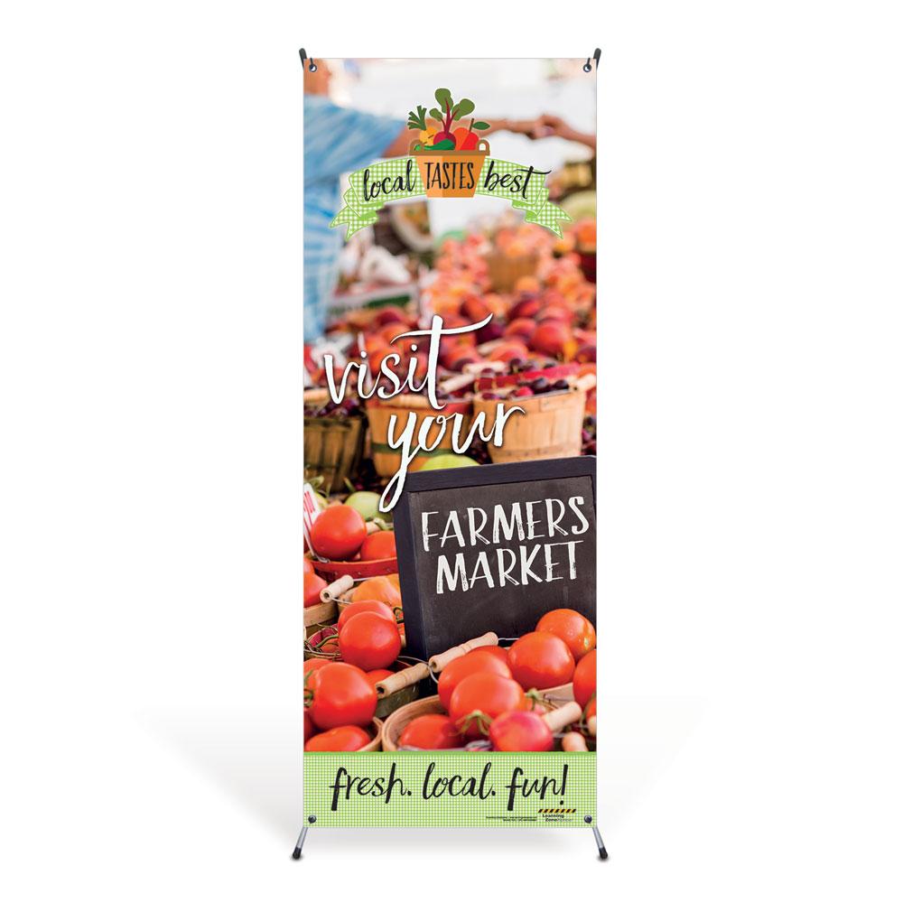 Farmers Market Vinyl Banner with Stand