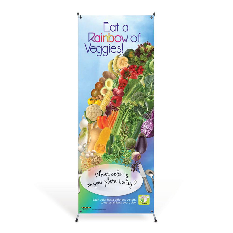 Veggie Rainbow Vinyl Banner with Stand
