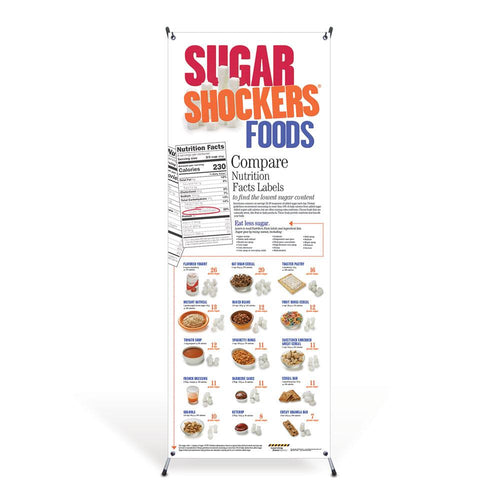 Sugar Shockers® Foods Vinyl Banner with Stand