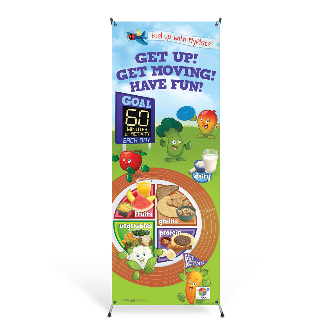 Active Kids MyPlate Vinyl Banner with Stand