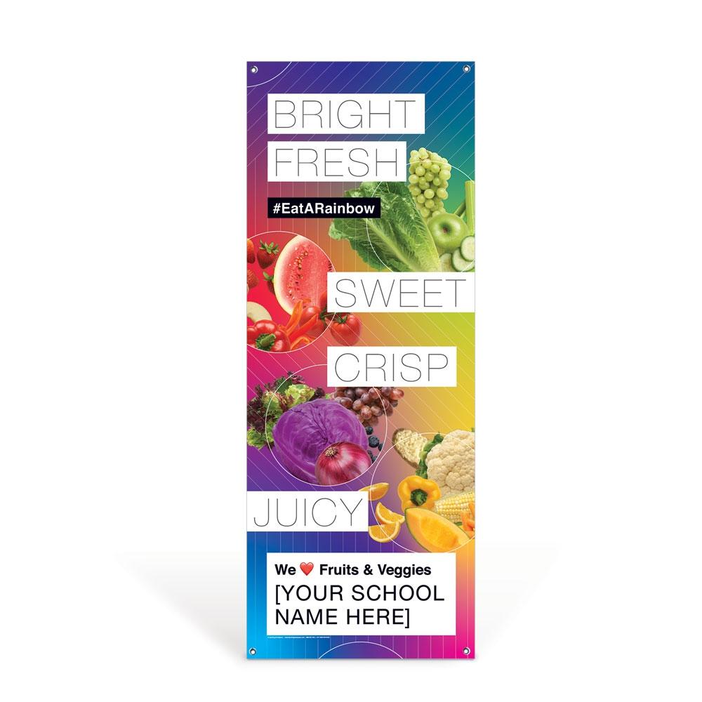 Custom Vinyl Banner: Fresh Fruit and Vegetable Promotional Banner