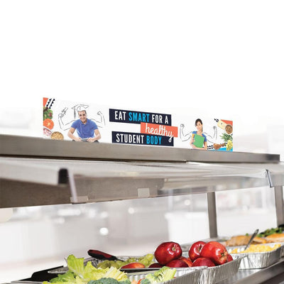 Eat Smart for a Healthy Student Body Cafeteria Serving Counter Sign Set