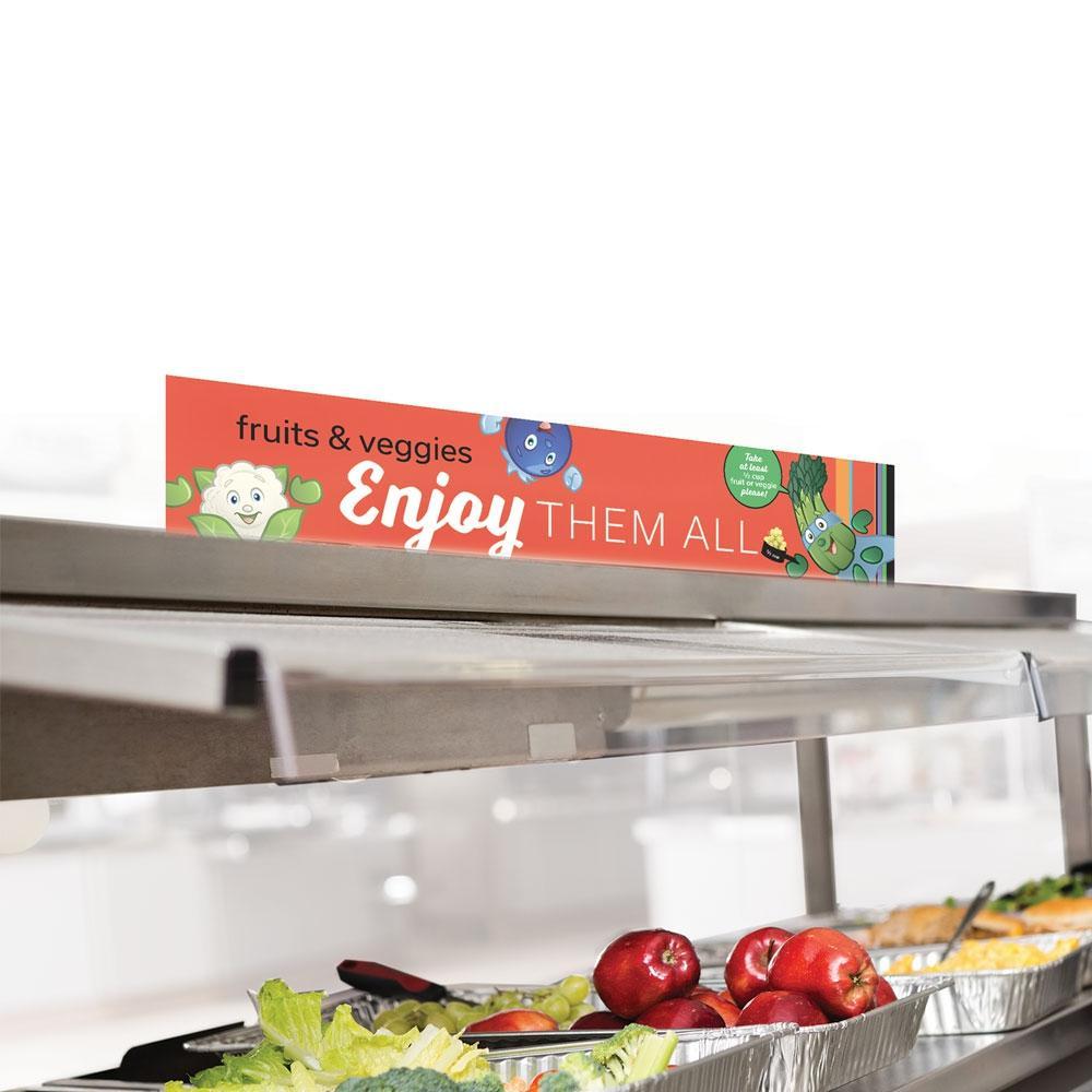 Fruits and Veggies Cafeteria Serving Line Sign Set