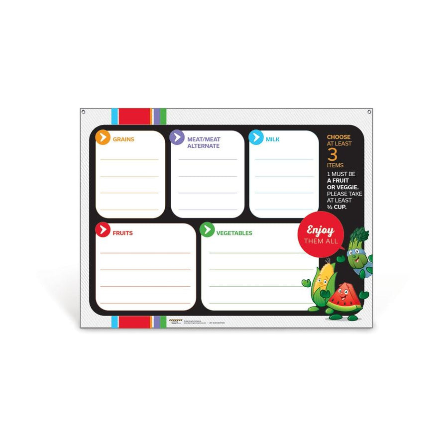 Garden Heroes Lunch Tray Dry Erase Menu Board