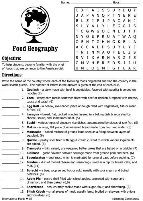International Foods Lesson Plans